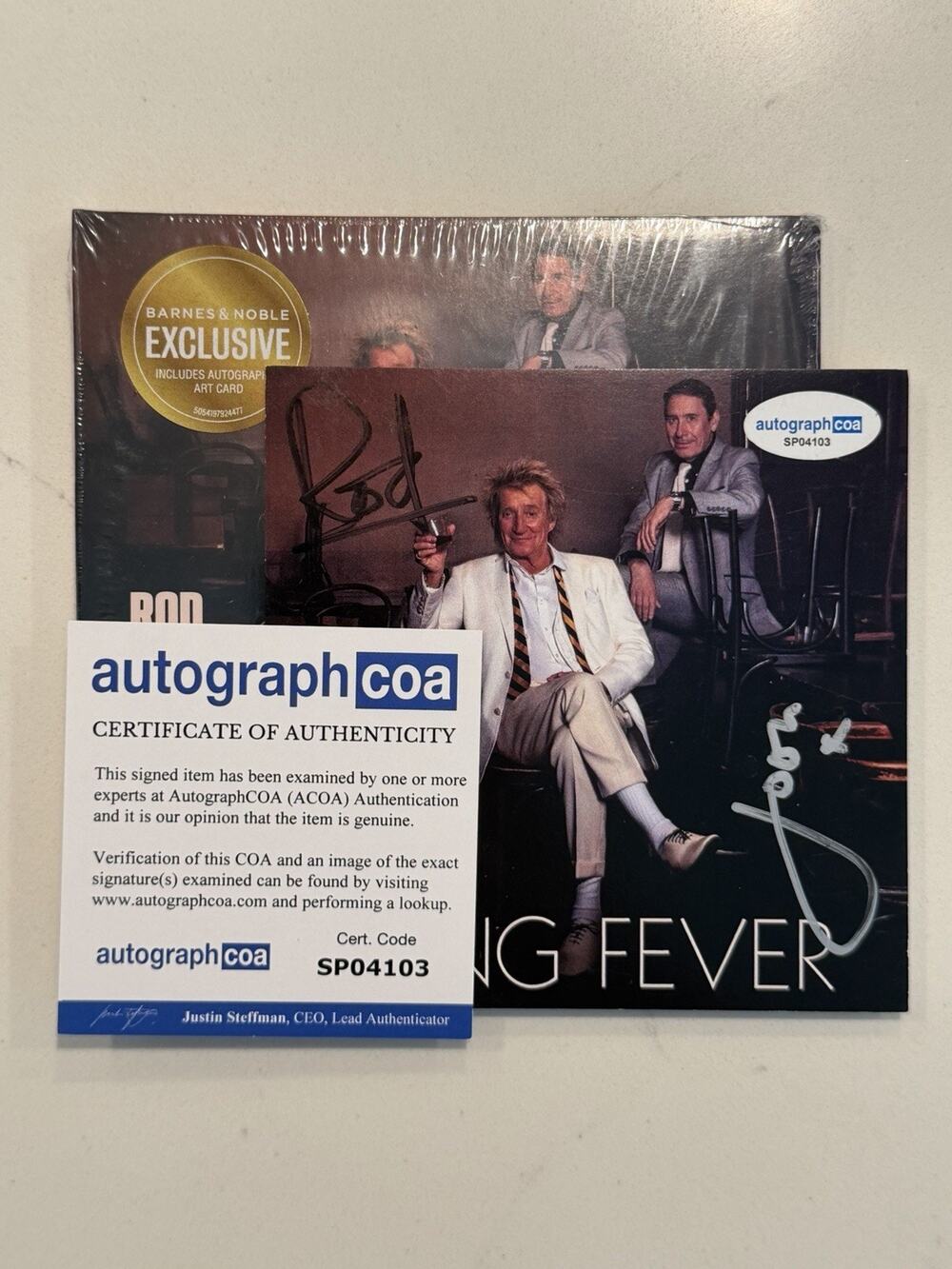 Rod Stewart & Jools Holland Double Signed COA ACOA Swing Fever CD AUTOGRAPH #12